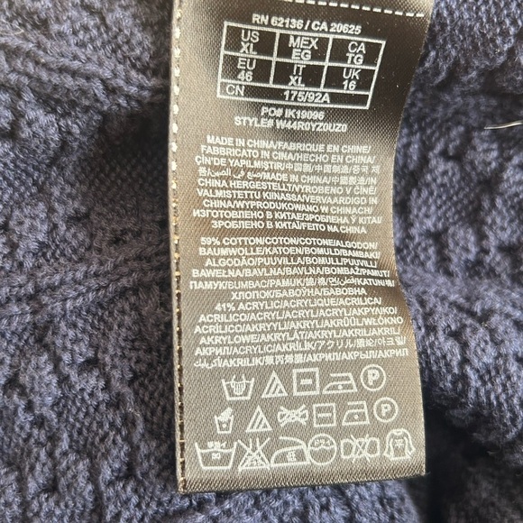 Guess Diane Foil Cable Mock Neck Sweater in Blue XL - Picture 7 of 8